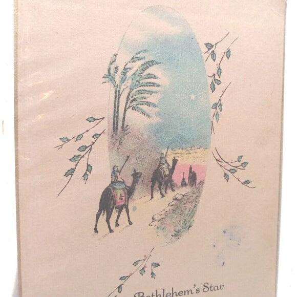 5/$25 May Bethlehem's Star Shine Down On Your Pathway, Christmas Postcard - Picture 3 of 4